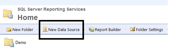 create a new shared data source in Report Manager