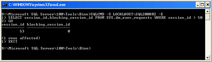 Connecting To SQL Server Using SQLCMD Utility