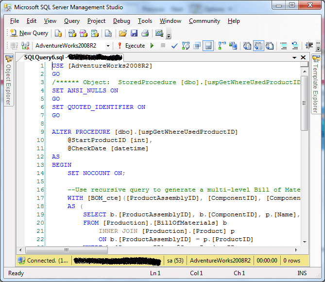 Display Line Numbers In A SQL Server Management Studio Query Window