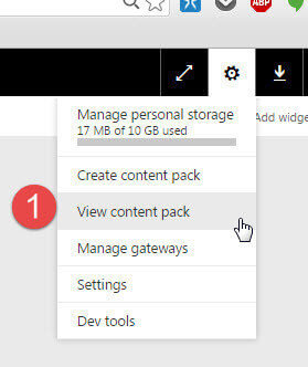 View Power BI Content Pack