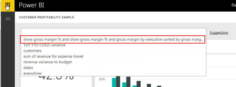 Featured Question Displayed in Power BI 