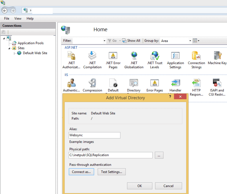 Configure the Virtual Directory in IISmanager
