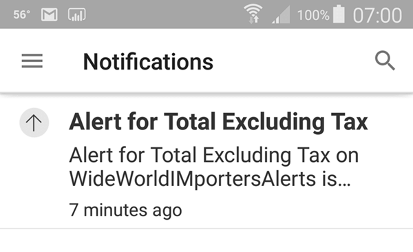 Mobile alert notification