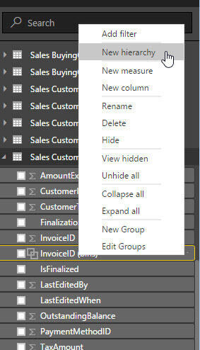 New Hierarchy in Power BI