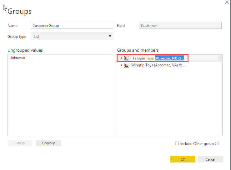 Ranme Group in Groups Interface in Power BI
