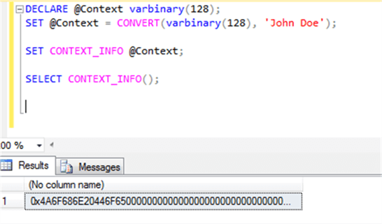 CONTEXT_INFO without conversion