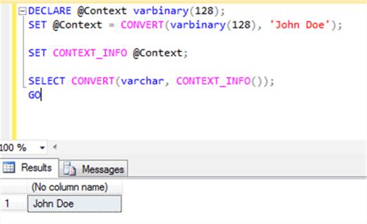 CONTEXT_INFO with conversion
