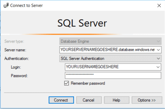 Connect to SQL Server in Management Studio