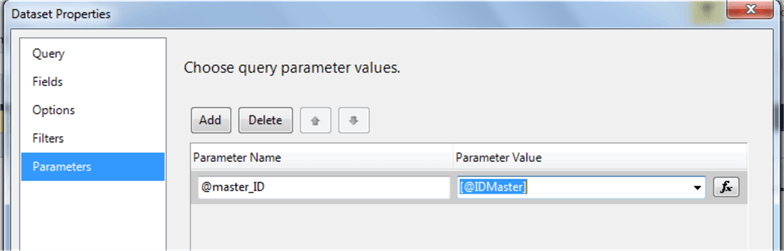 dataset configuration with a parameter