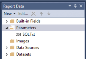 SQLTxt appearing in report parameters