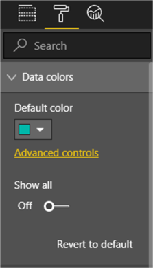 This image shows on how to open Advanced controls window under Data Colors section