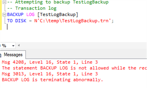 test log backup
