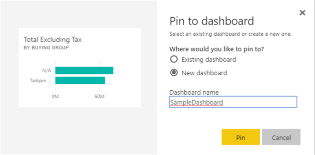 pin visual to new dashboard