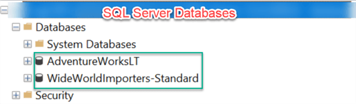 SQL Objects List of SQL Server database on-prem