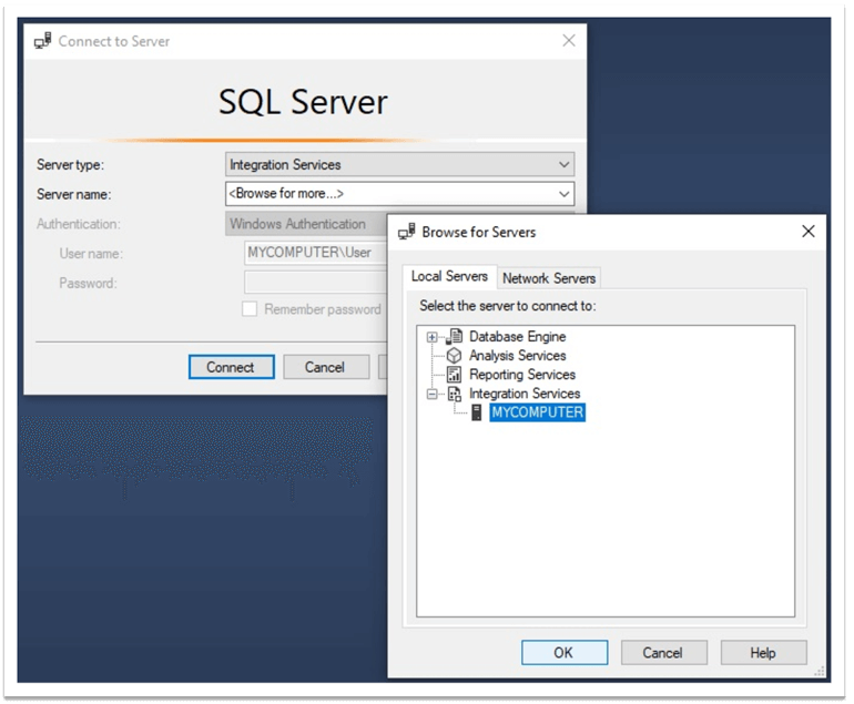 connect to ssis