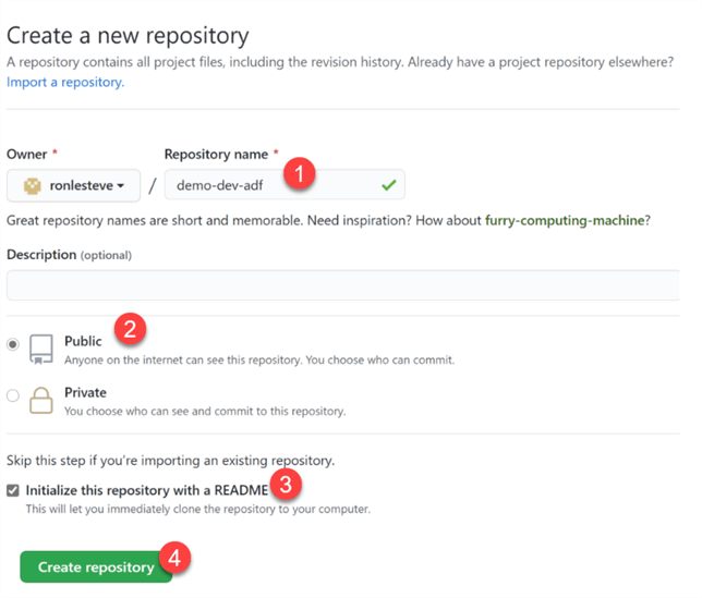 Create Repo Detailed steps