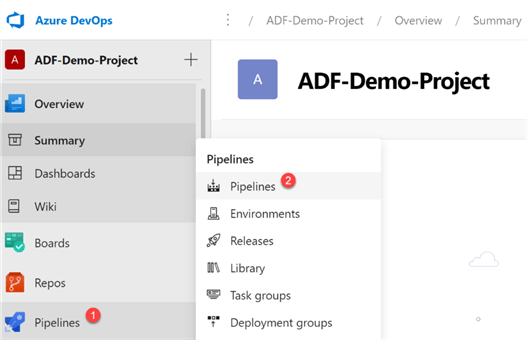 Steps to create a new ADF Build Pipeline