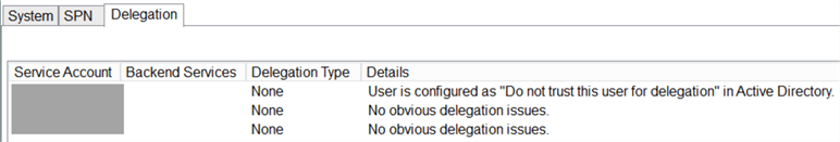 Kerberos Configuration Manager  Delegation Tab