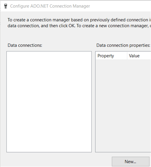 Connection Manager new data connection