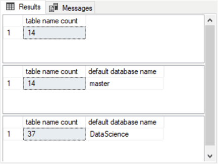specify master as default database
