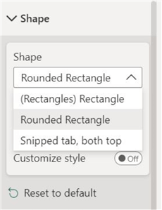 Shape formatting option