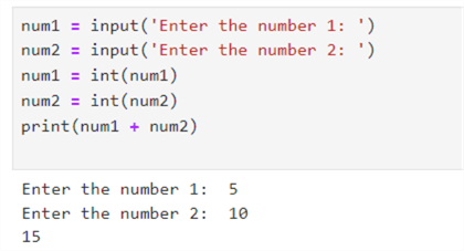 input() function with numbers
