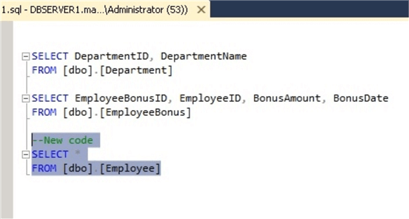 Recovered code from SSMS