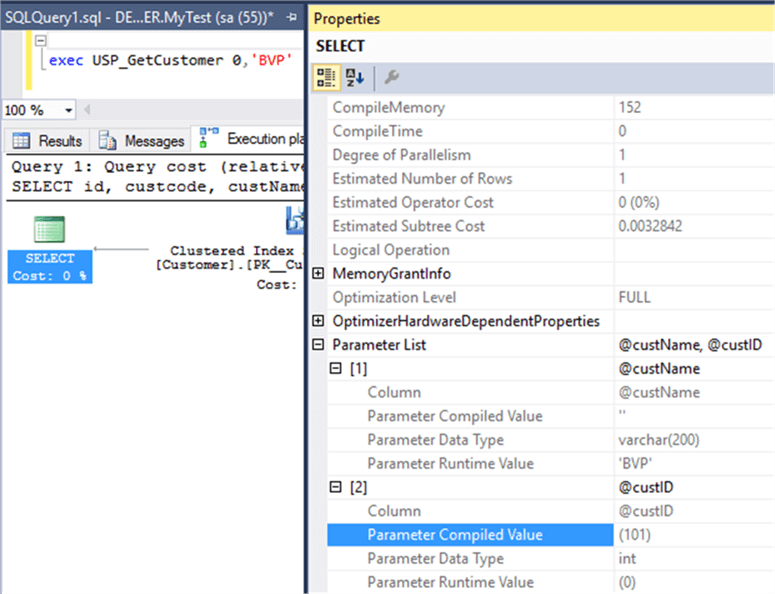 exploring the properties - Description: Based on operator use , get compiled parameter value from the propery.
