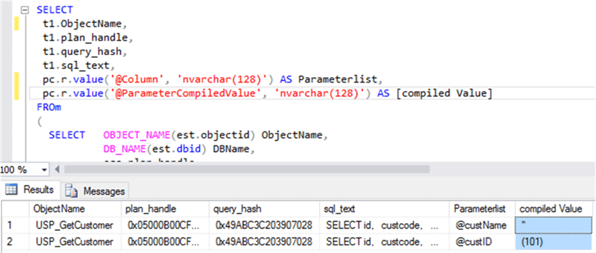 Executed prepared query in mytest DB - Description: I have prepared query for get compiled parameter value and executed it