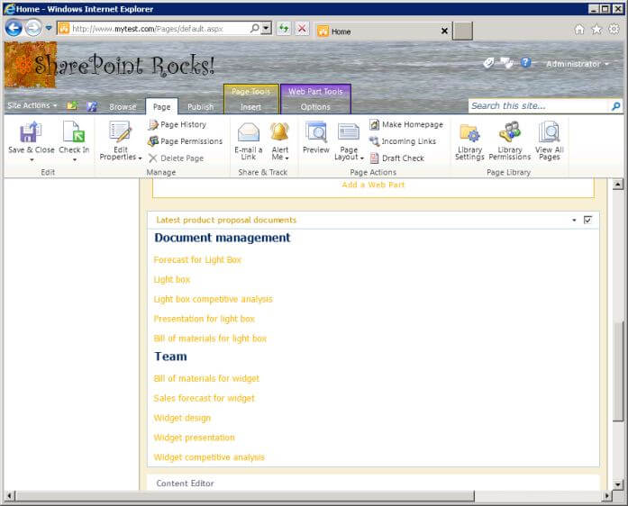 Content query web part showing documents from two sites
