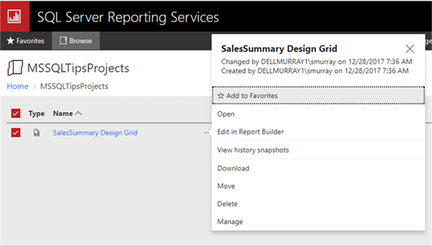 manage reports - Description: manage reports in