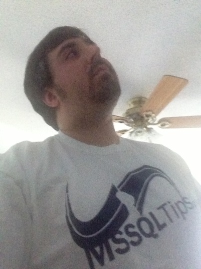 Armand Laroche showing off his new MSSQLTips.com t