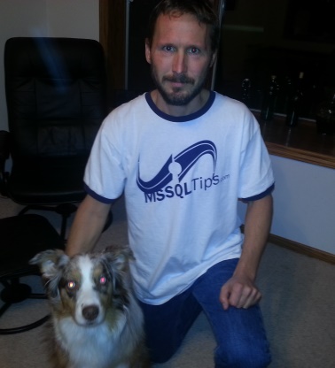 MSSQLTips.com fan Bryan Parsons at home with his A