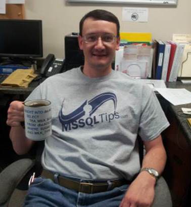 MSSQLTips.com fan Chris Sprinkle enjoying his morn