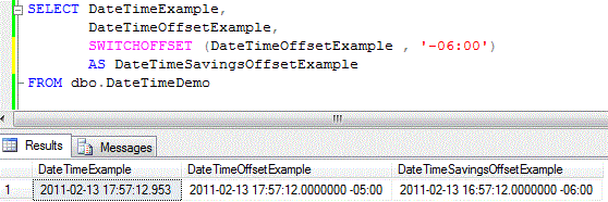 Datetimeoffset Sql Server