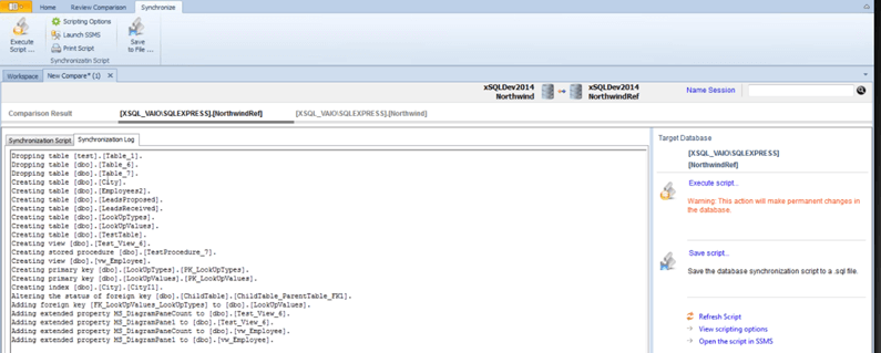 SQL Server Database Script Log