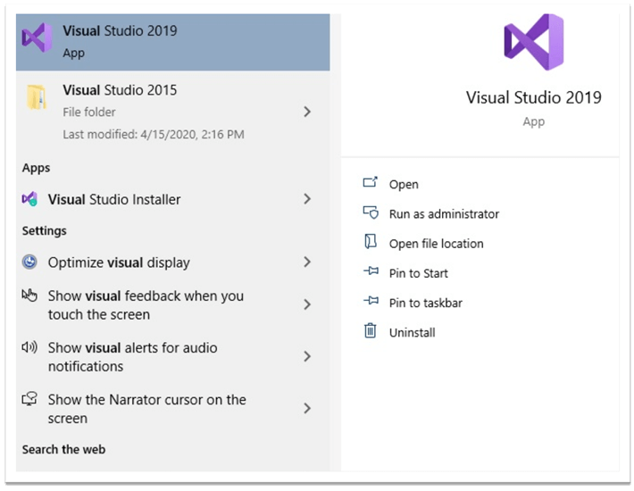 启动Visual Studio Community 2019版