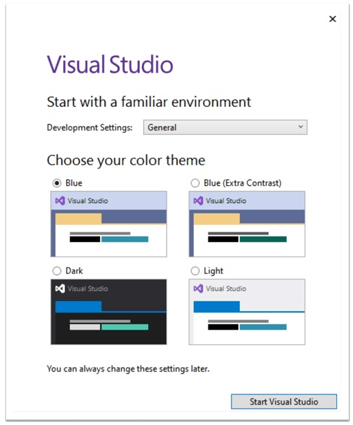 Visual Studio Community 2019 Edition开发设置