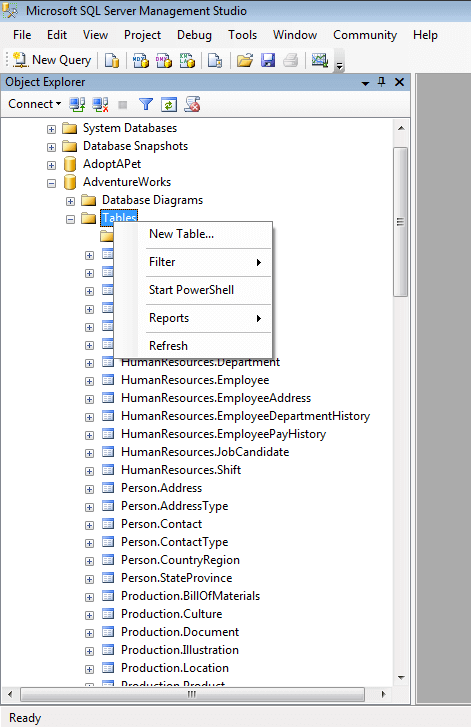 Searching for database objects using SQL Server Management Studio