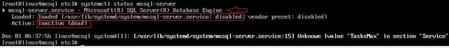 check status of mssql-server service
