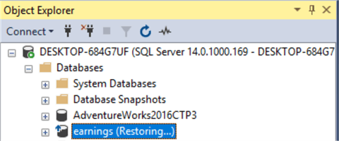 Sql Server Database Stuck In Restoring State