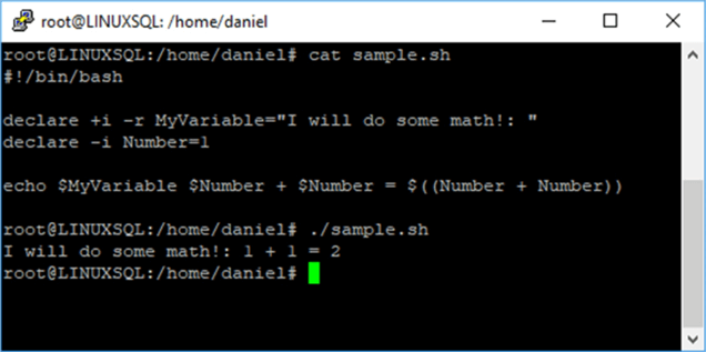 Declaration Of Variables And Constants With Bash Scripting