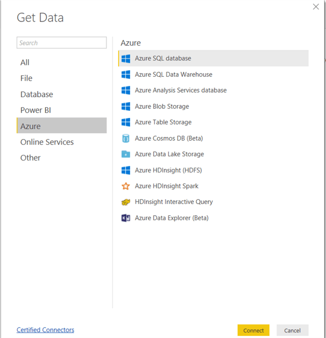 Create Power Bi Connection To Azure Sql Database