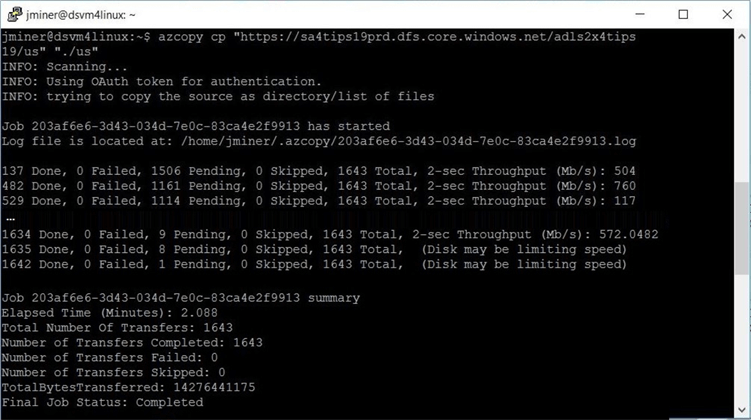copy log file from linux to windows