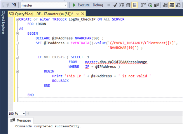 SQL Server Logon Trigger Examples