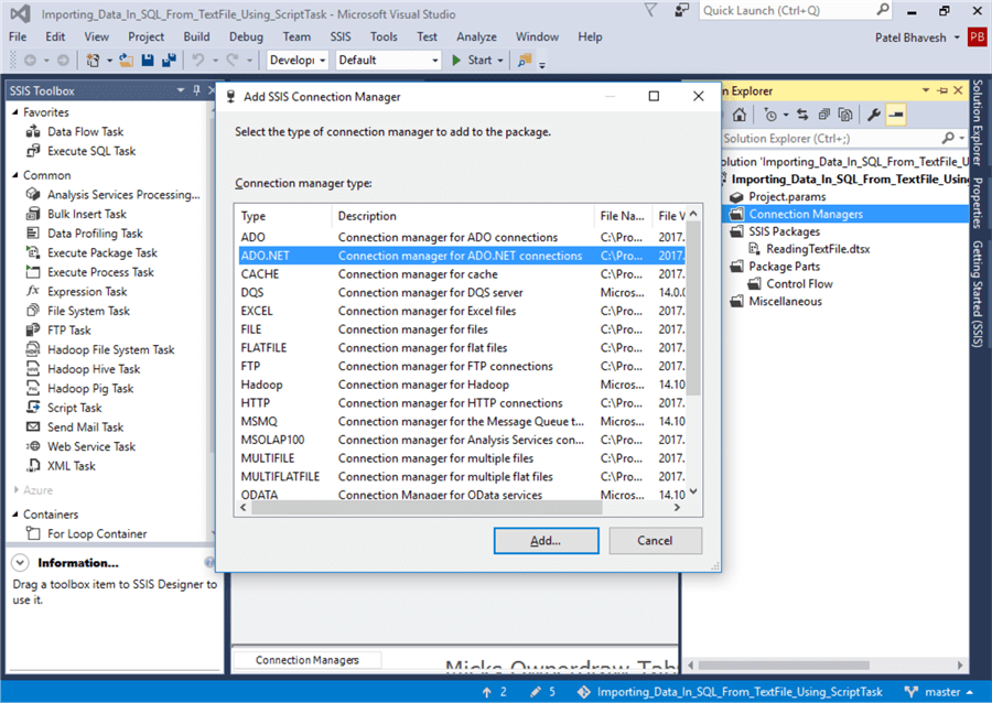 Import Text And Csv Files Into Sql Server With Ssis Script Task 2055