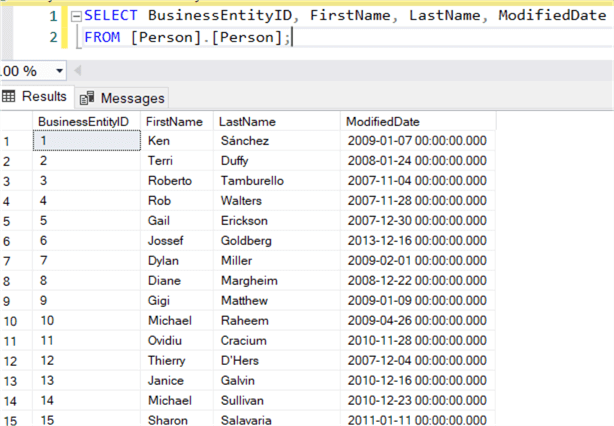 SQL Server SELECT Examples