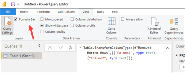 excel 2016 query editor load first 50 columns