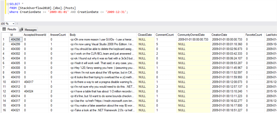 Select SQL Server Data Between Two Dates