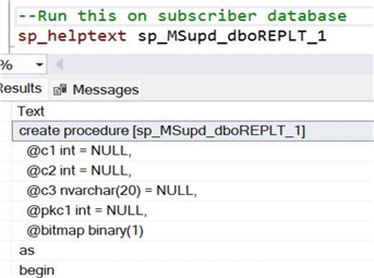 Run helptext on the subscriber database